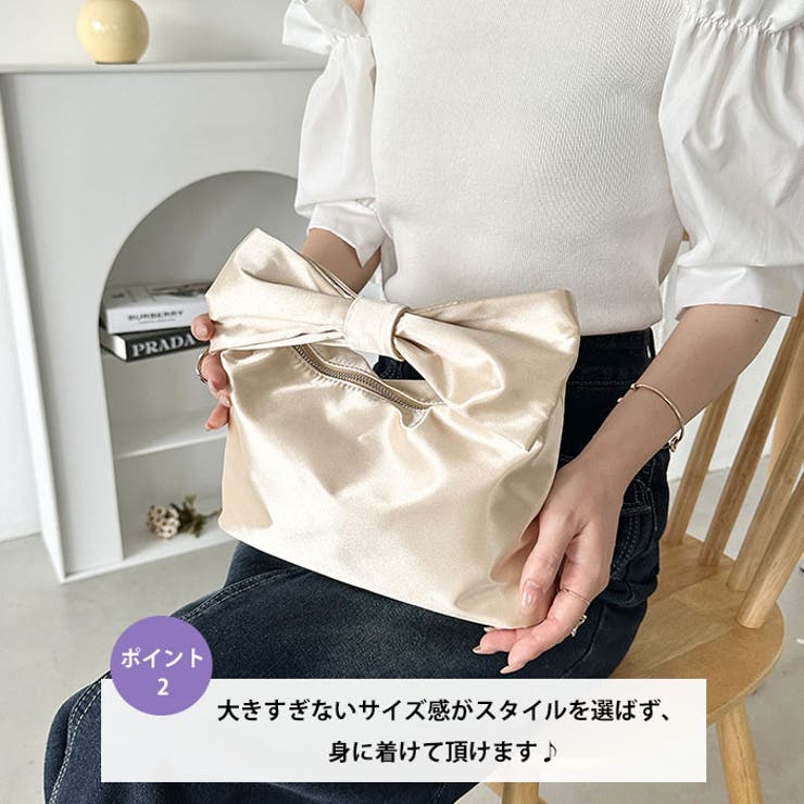 リボンモチーフ スクエアハンドバッグ | Outfitter lab | 詳細画像3 