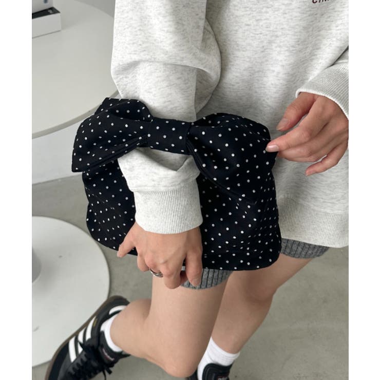 ブラック系その他 | リボンモチーフ スクエアハンドバッグ | Outfitter lab