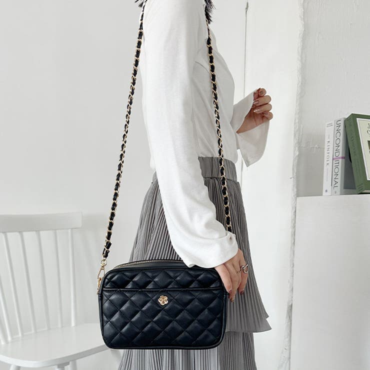 フラワーモチーフ キルティング チェーンショルダーバッグ | Outfitter lab | 詳細画像15 