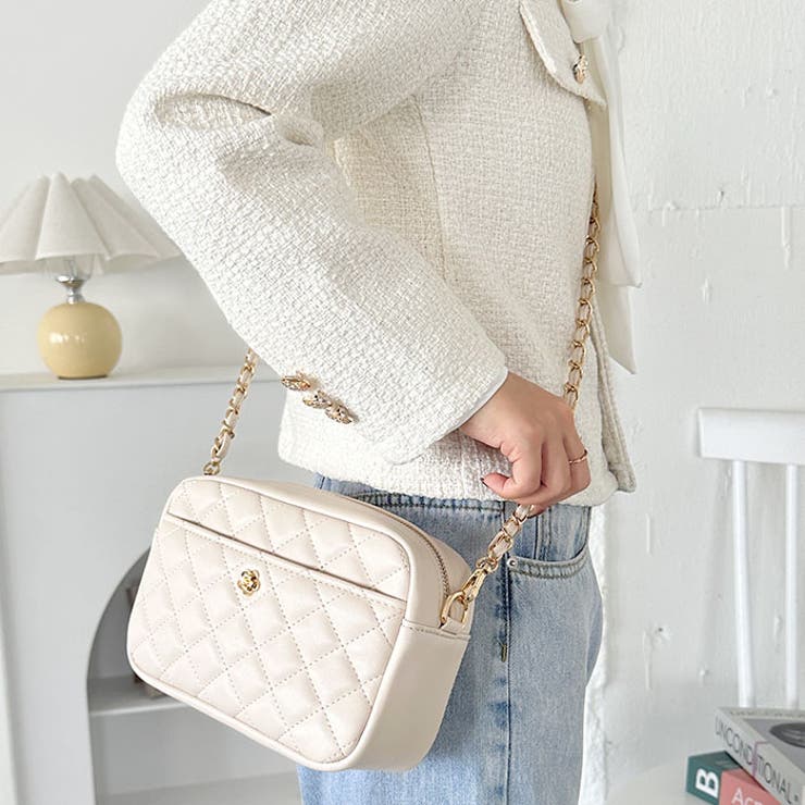 フラワーモチーフ キルティング チェーンショルダーバッグ | Outfitter lab | 詳細画像18 