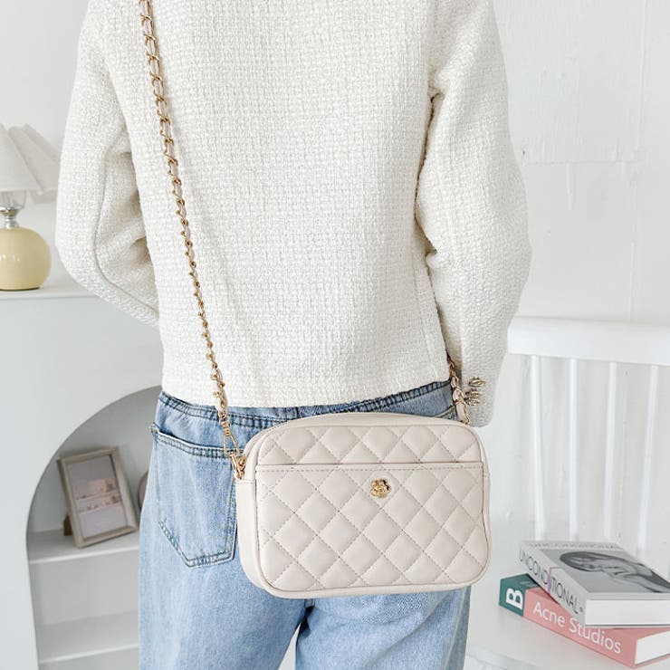 フラワーモチーフ キルティング チェーンショルダーバッグ | Outfitter lab | 詳細画像19 