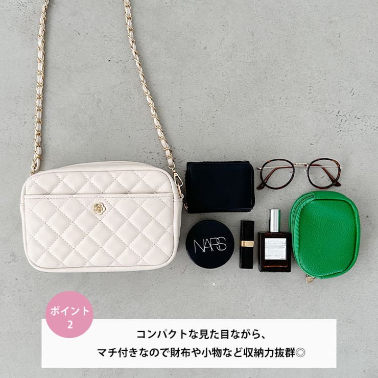 フラワーモチーフ キルティング チェーンショルダーバッグ | Outfitter lab | 詳細画像3 