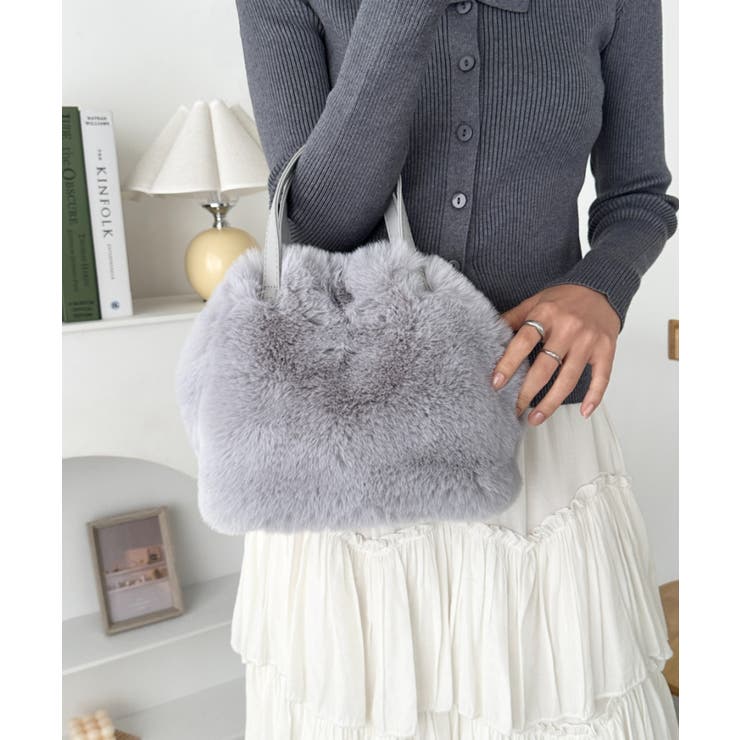 ライトグレー | 2WAYフェイクファーショルダーバッグ | Outfitter lab