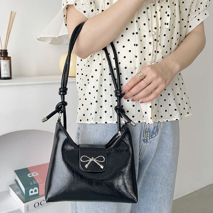 リボンモチーフワンハンドルPUホーボーバッグ | Outfitter lab | 詳細画像15 