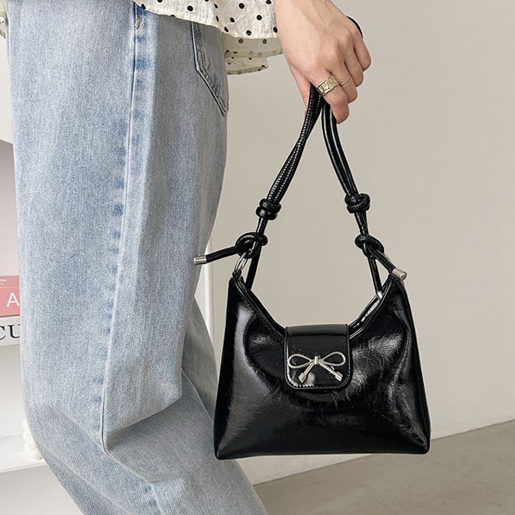 リボンモチーフワンハンドルPUホーボーバッグ | Outfitter lab | 詳細画像16 