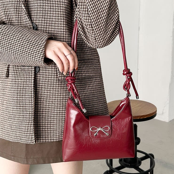 リボンモチーフワンハンドルPUホーボーバッグ | Outfitter lab | 詳細画像18 