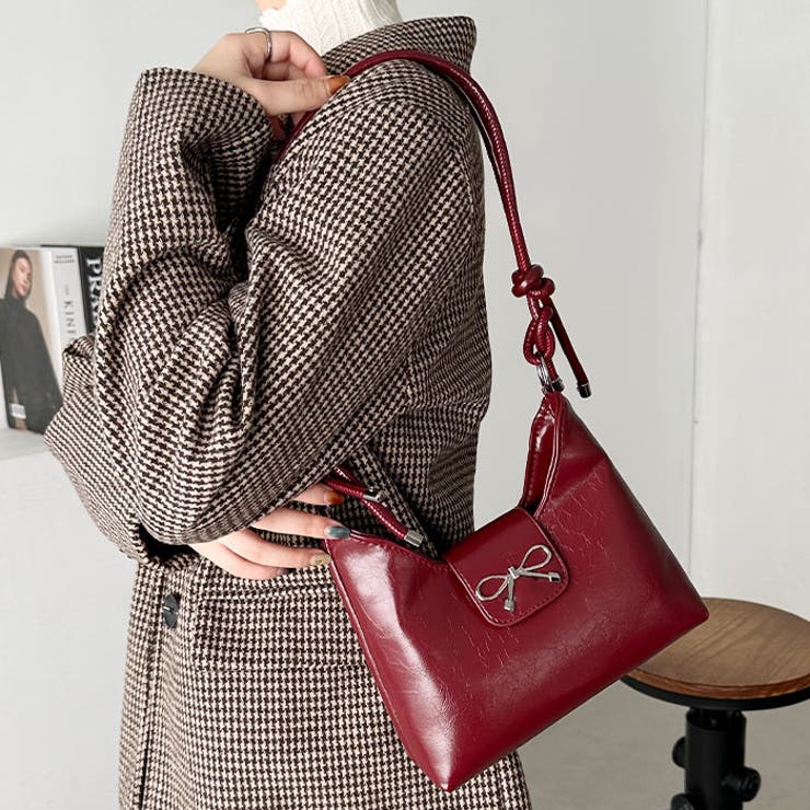 リボンモチーフワンハンドルPUホーボーバッグ | Outfitter lab | 詳細画像19 