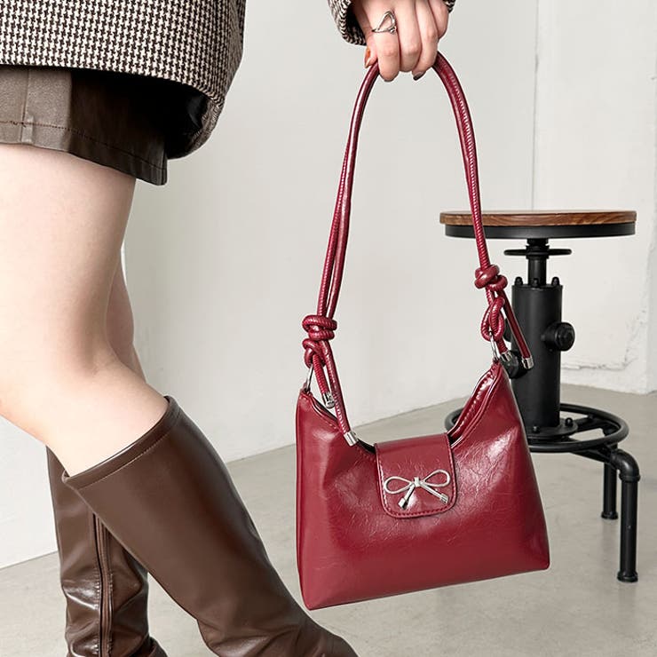 リボンモチーフワンハンドルPUホーボーバッグ | Outfitter lab | 詳細画像22 