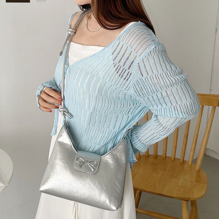 リボンモチーフワンハンドルPUホーボーバッグ | Outfitter lab | 詳細画像26 