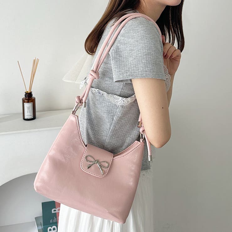 リボンモチーフワンハンドルPUホーボーバッグ | Outfitter lab | 詳細画像32 