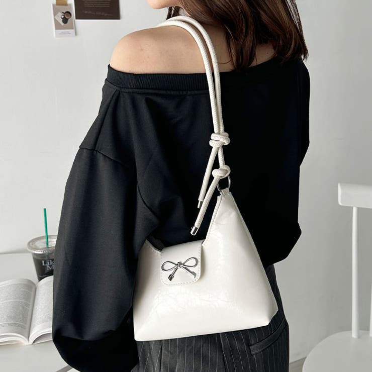 リボンモチーフワンハンドルPUホーボーバッグ | Outfitter lab | 詳細画像8 