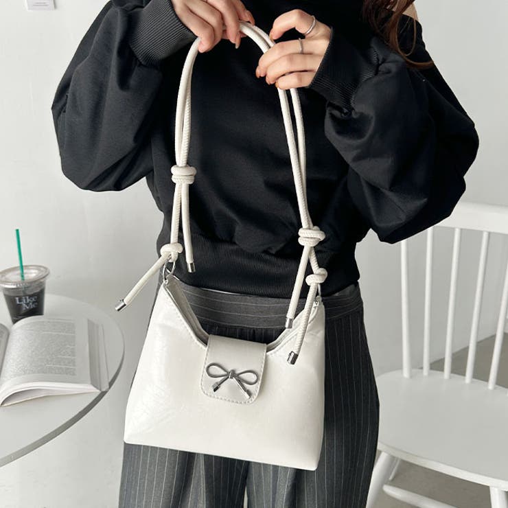 リボンモチーフワンハンドルPUホーボーバッグ | Outfitter lab | 詳細画像9 