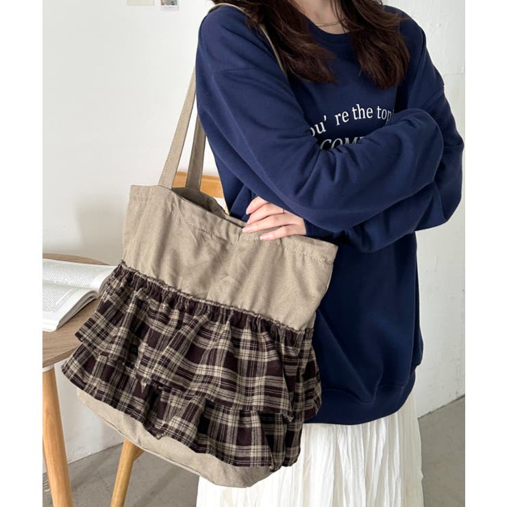 ブラウン系その他 | 【A4サイズ対応】フリルトートバッグ | Outfitter lab