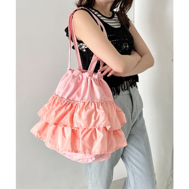ピンク | 【A4サイズ対応】フリルトートバッグ | Outfitter lab