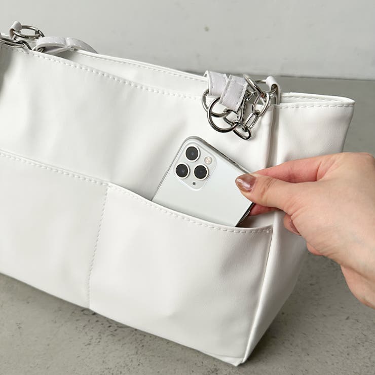 【A4サイズ対応】ダブルポケットPUトートバッグ | Outfitter lab | 詳細画像20 