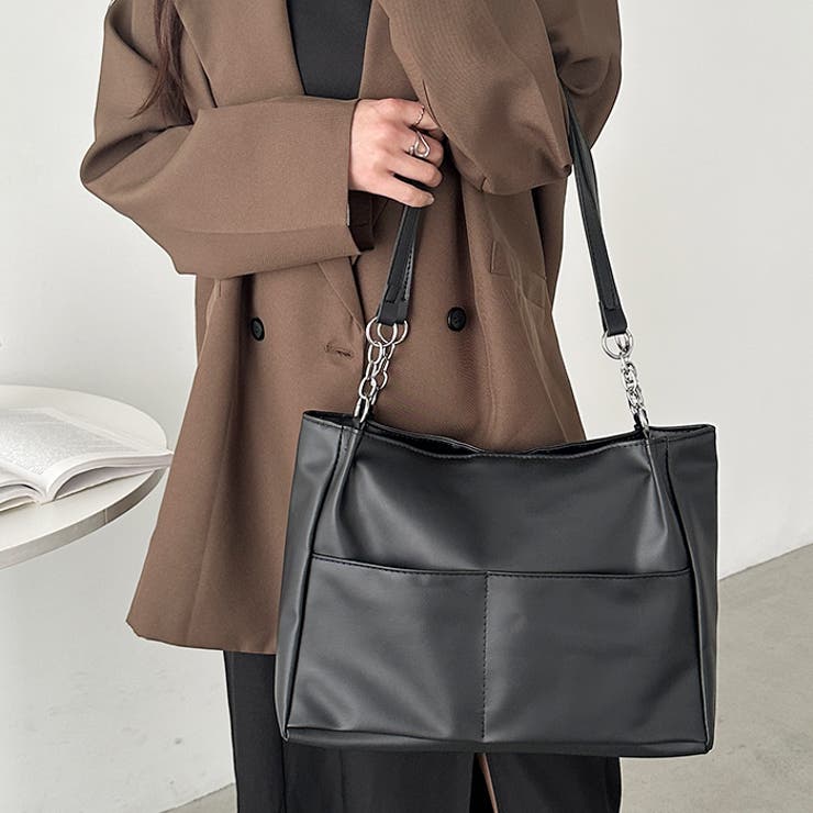 【A4サイズ対応】ダブルポケットPUトートバッグ | Outfitter lab | 詳細画像7 