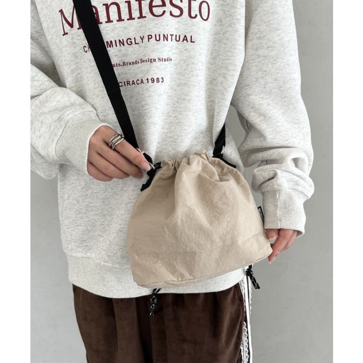 ベージュ | ミリタリー巾着ショルダーバッグ | Outfitter lab