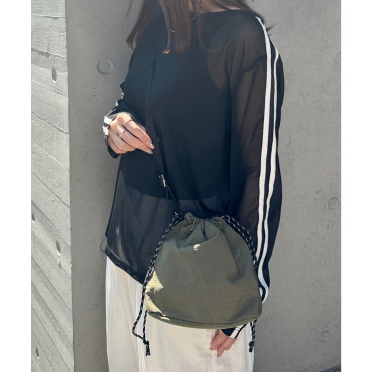 カーキ | ミリタリー巾着ショルダーバッグ | Outfitter lab