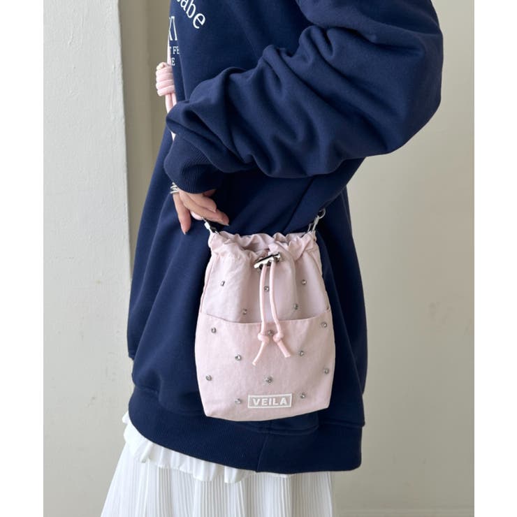 ピンク | ビジューデザインミニサコッシュバッグ | Outfitter lab