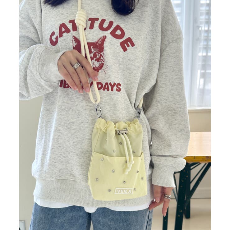 イエロー | ビジューデザインミニサコッシュバッグ | Outfitter lab