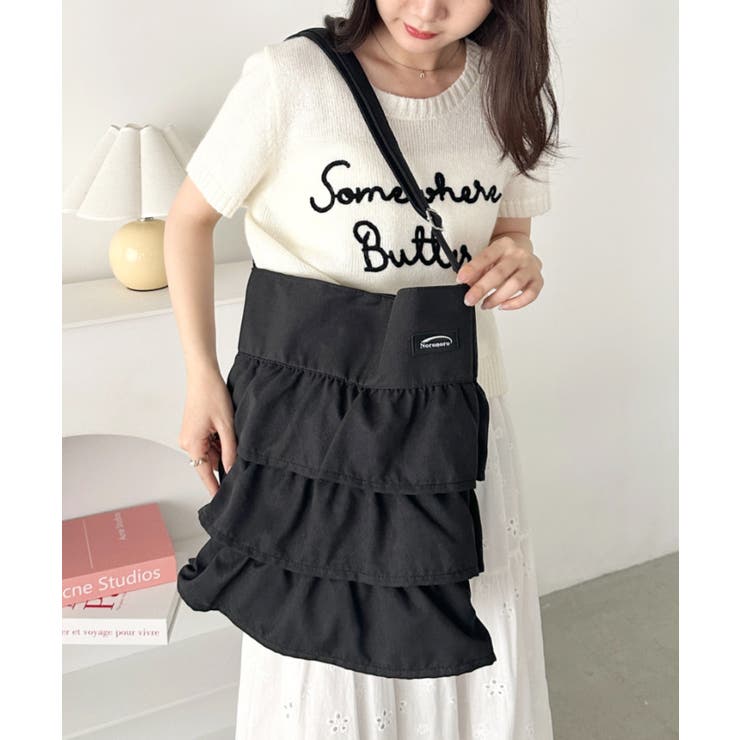 ブラック | フリルスエードトートバッグ | Outfitter lab