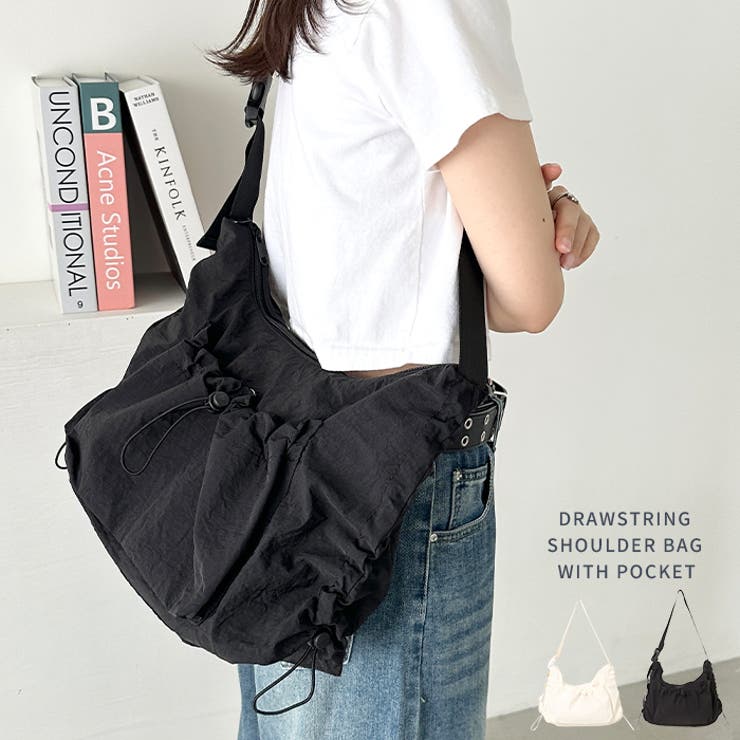 【A4サイズ対応】ポケット付きドロストショルダーバッグ | Outfitter lab | 詳細画像1 