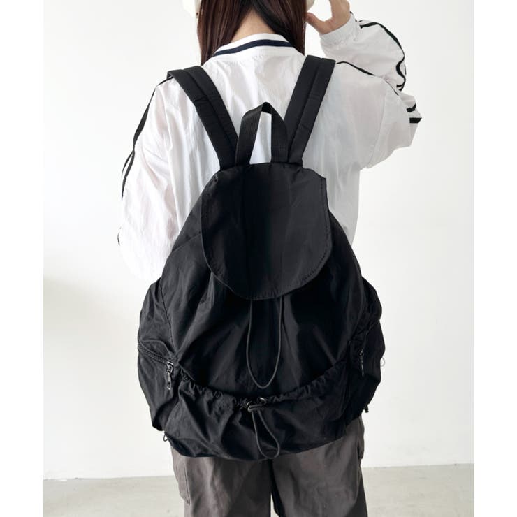 ブラック | 【大容量】ドロストナイロンバックパック/リュック | Outfitter lab