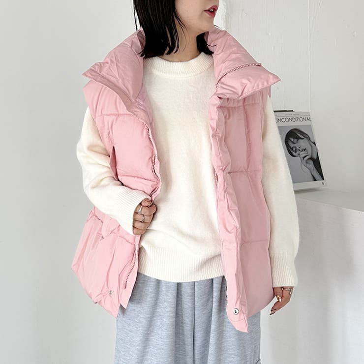 スタンドカラーフェイクダウンオーバーサイズベスト | Outfitter lab | 詳細画像17 