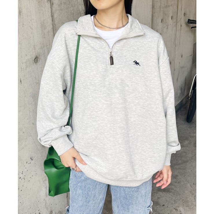 グレー | POLO CHAMPS / ハーフジップスウェットプルオーバー | Outfitter lab