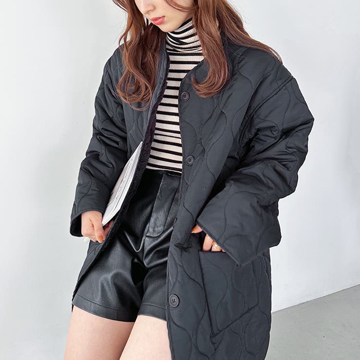 キルティングノーカラーコート | Outfitter lab | 詳細画像14 