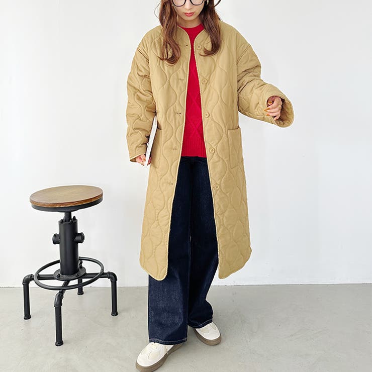キルティングノーカラーコート | Outfitter lab | 詳細画像16 