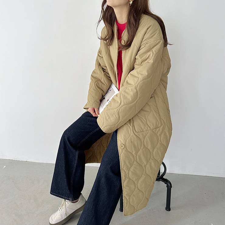 キルティングノーカラーコート | Outfitter lab | 詳細画像19 