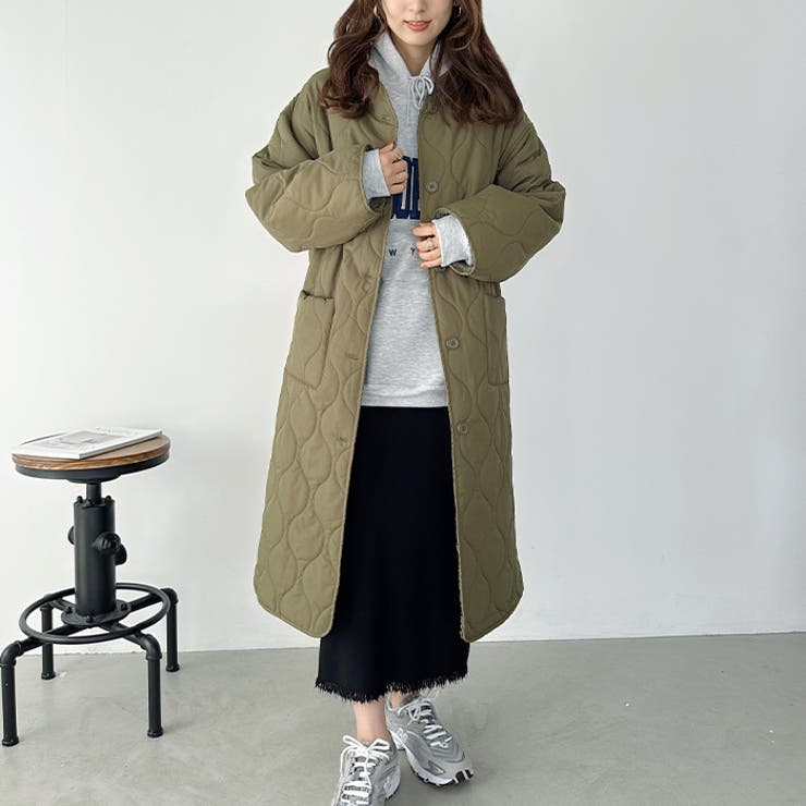 キルティングノーカラーコート | Outfitter lab | 詳細画像20 