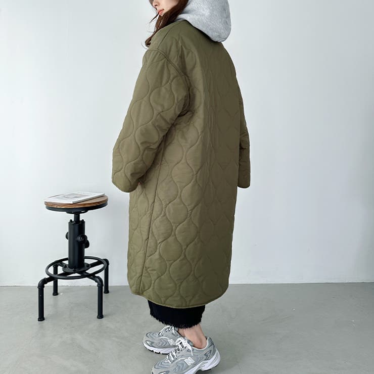 キルティングノーカラーコート | Outfitter lab | 詳細画像22 