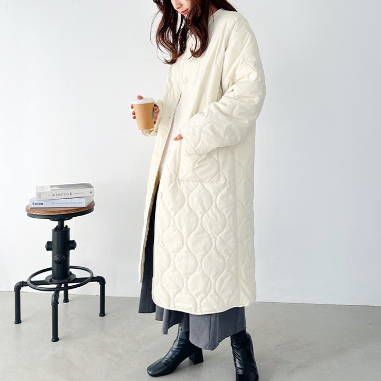 キルティングノーカラーコート | Outfitter lab | 詳細画像6 