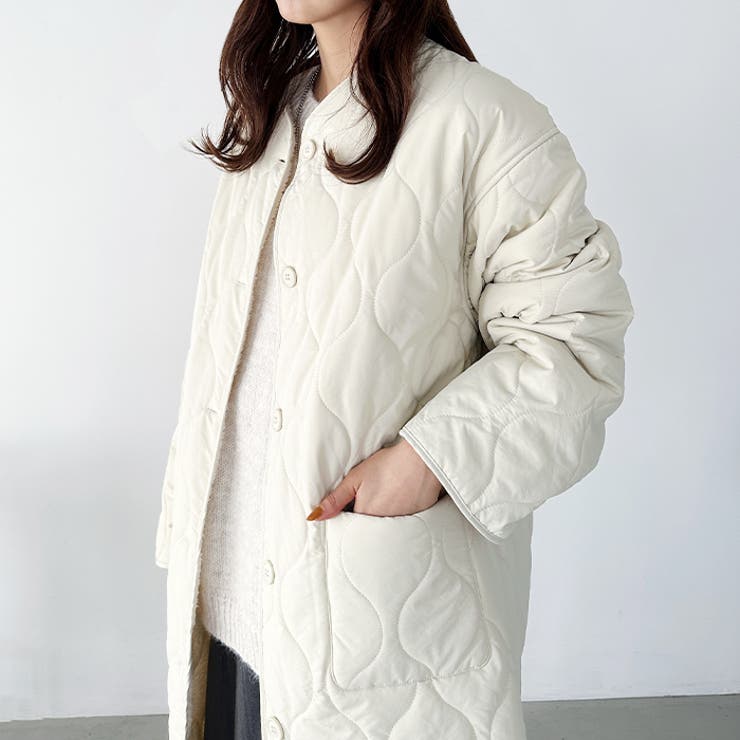 キルティングノーカラーコート | Outfitter lab | 詳細画像8 