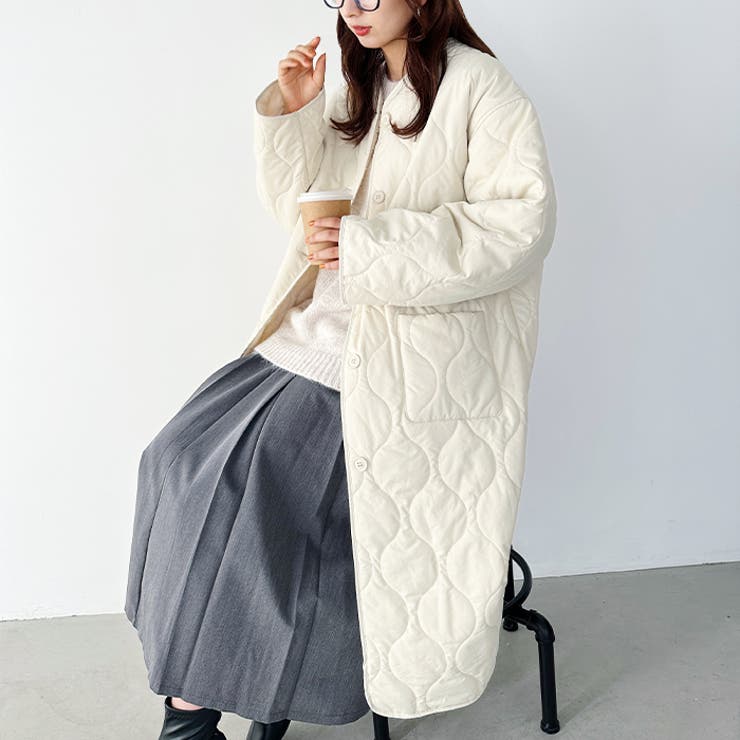 キルティングノーカラーコート | Outfitter lab | 詳細画像9 