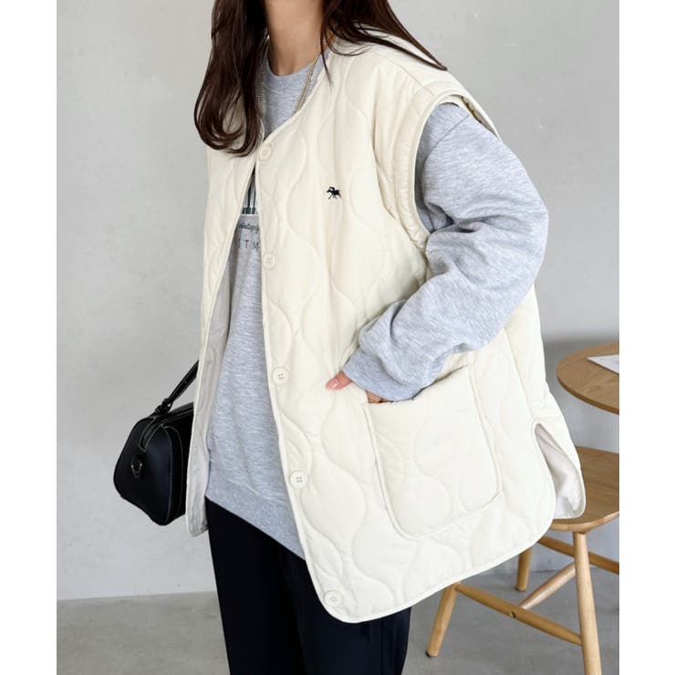 アイボリー | POLO CHAMPS/ポロチャンプス 別注 マルチウェイボアキルトジャケット | Outfitter lab