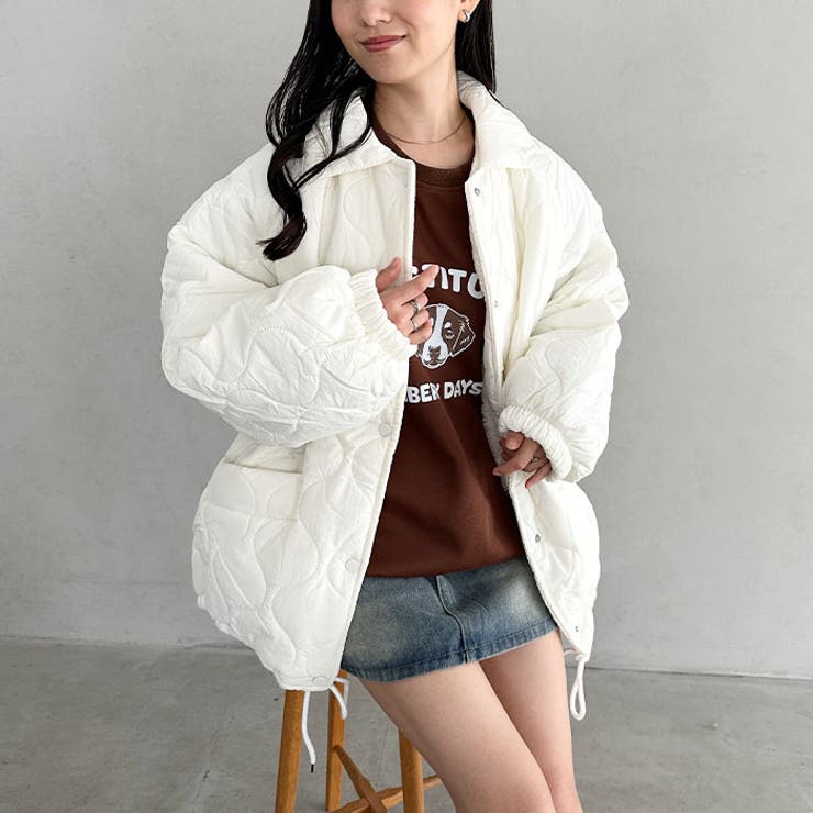 裏ボアオーバーサイズキルティングジャケット/中綿コート | Outfitter lab | 詳細画像8 