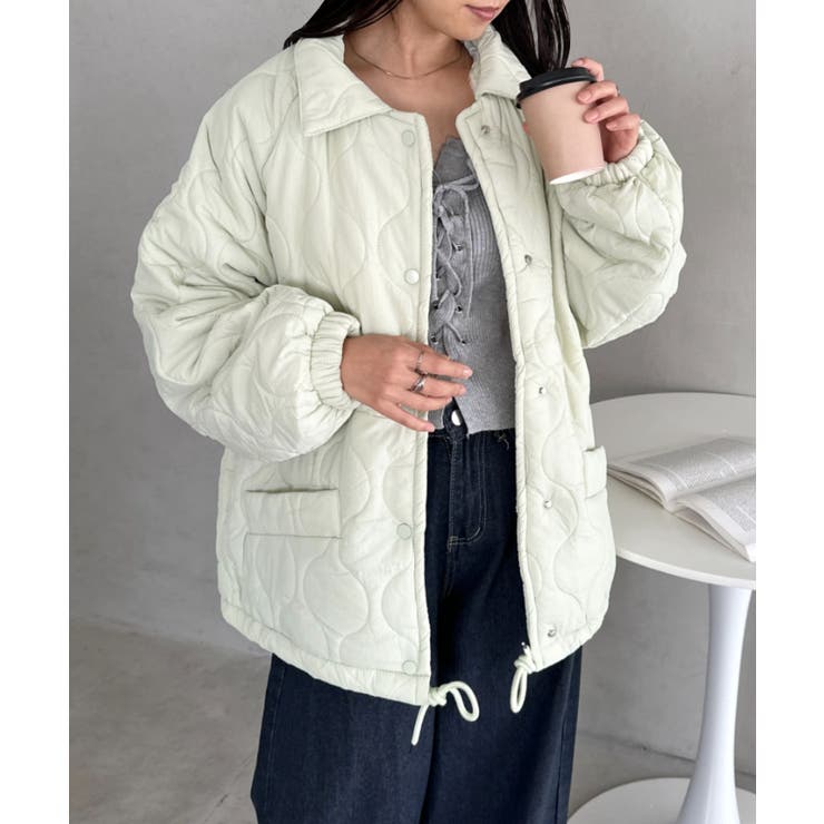 ミント | 裏ボアオーバーサイズキルティングジャケット/中綿コート | Outfitter lab