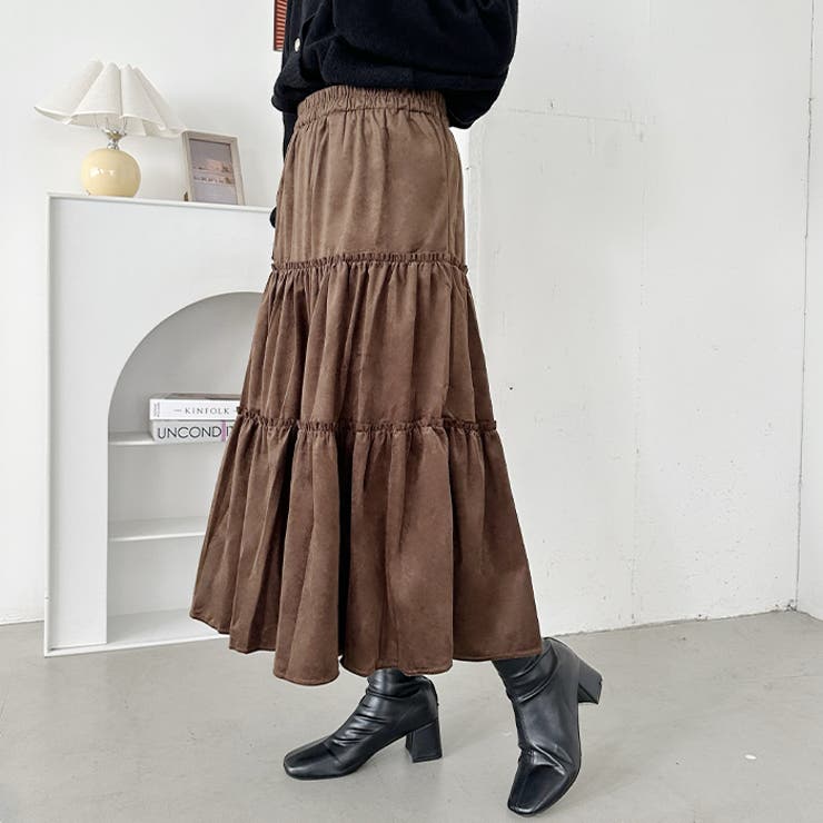 ベロアギャザーティアードロングスカート | Outfitter lab | 詳細画像13 