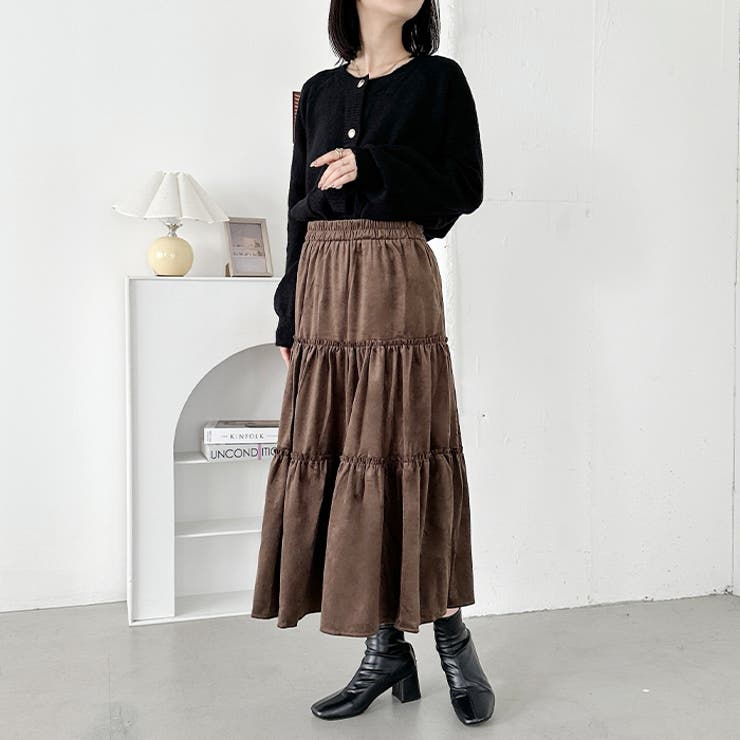 ベロアギャザーティアードロングスカート | Outfitter lab | 詳細画像14 