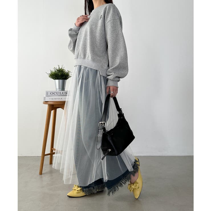 crewre online shop / ラップレイヤードIラインスカート