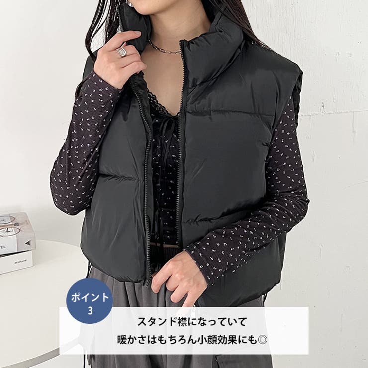 CAMP7 y2k ダウン ベスト ファー フード 光沢 3way 短丈 黒 美品✨ CAMP7 y2k ダウンベスト ファー フード 光沢 3way 短丈