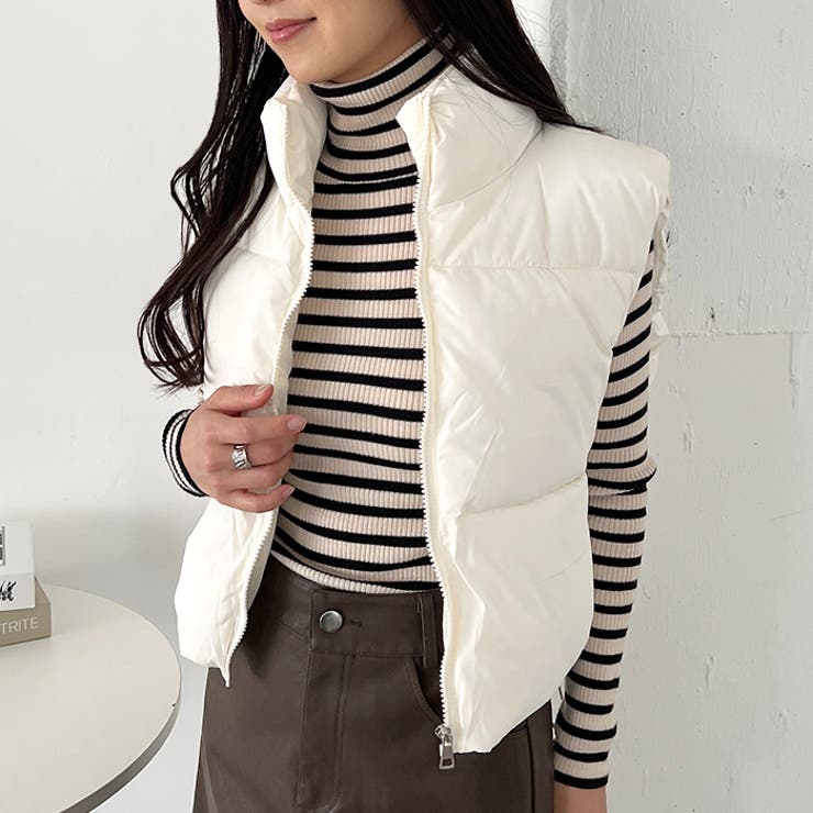 ショート丈ファスナー中綿ダウンベスト | Outfitter lab | 詳細画像6 