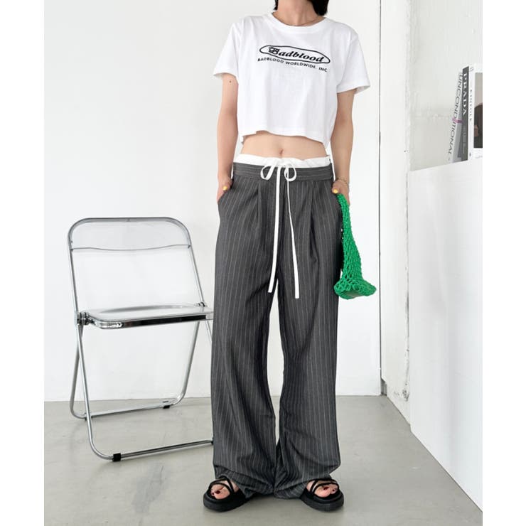 タグ付き】PRADA こじ開け フレアスラックス グレー