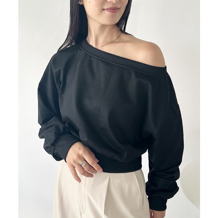 ブラック | ワンショルダースウェットトップス | Outfitter lab