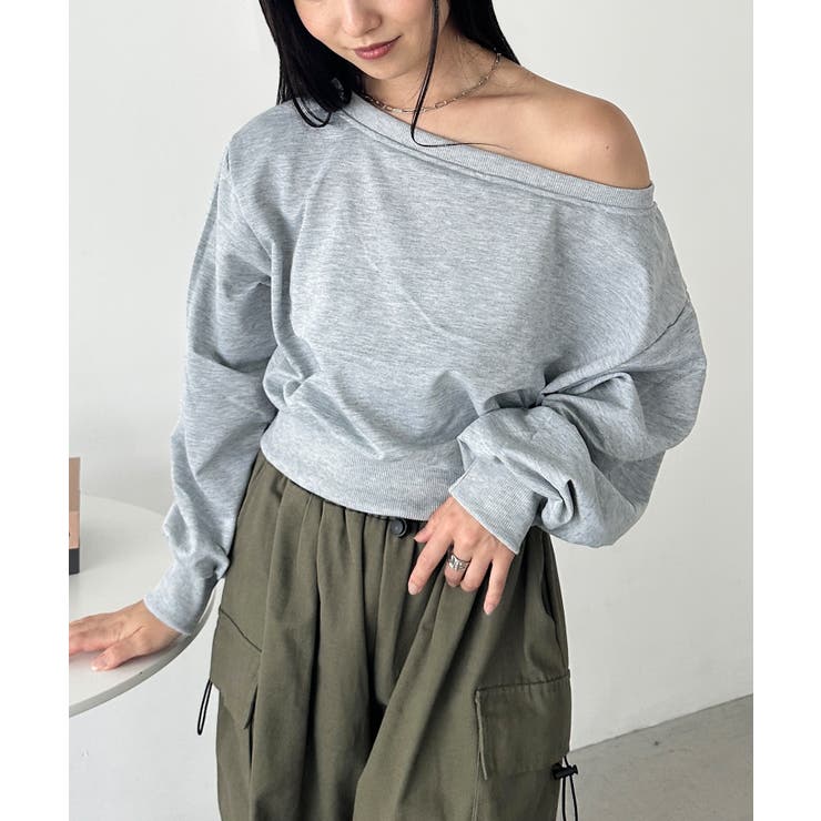 グレー | ワンショルダースウェットトップス | Outfitter lab