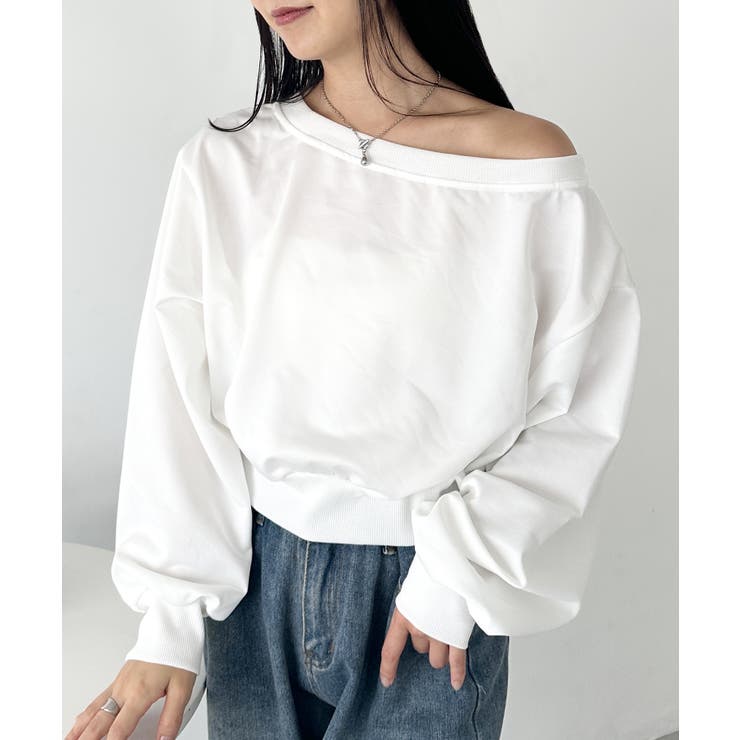 ホワイト | ワンショルダースウェットトップス | Outfitter lab