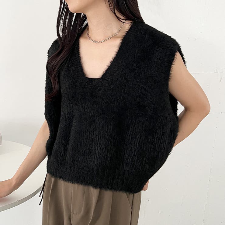 シャギーVネックニットベスト | Outfitter lab | 詳細画像11 